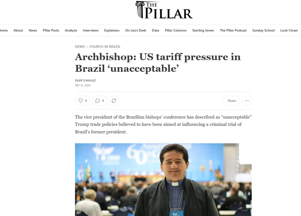Archbishop: US tariff pressure in Brazil ‘unacceptable’