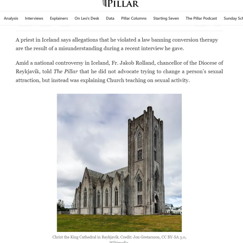 Icelandic priest says ‘conversion therapy’ allegations stem from misunderstanding – The Pillar