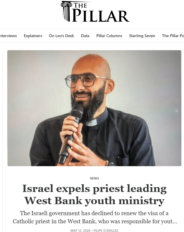 Israel expels priest leading West Bank youth ministry