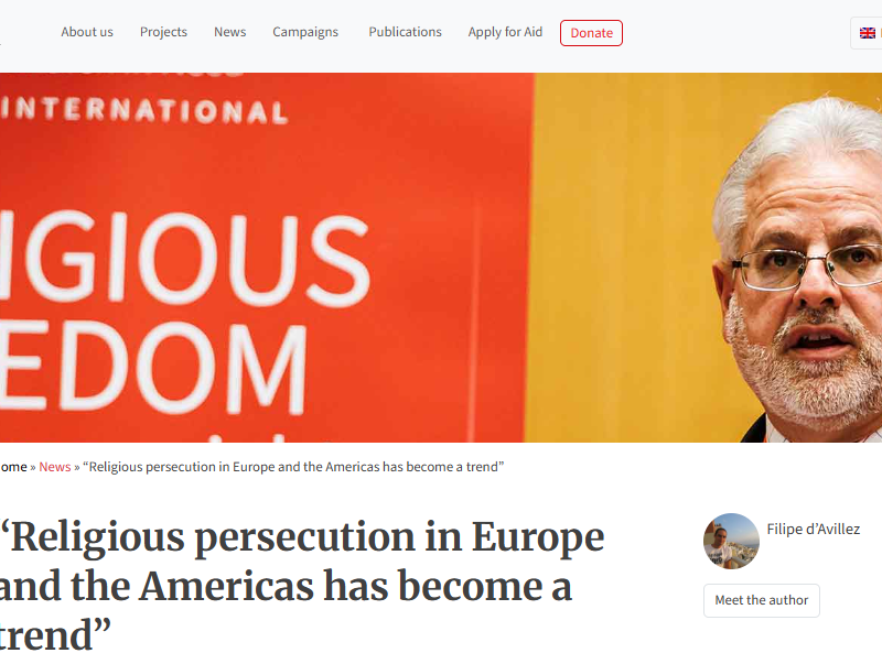“Religious persecution in Europe and the Americas has become a trend” – ACN International