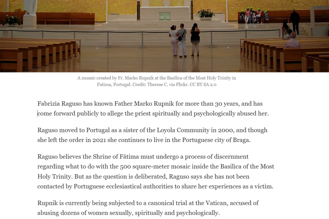‘A feeling of inner invasion’ – alleged Rupnik victim on church mosaics – The Pillar