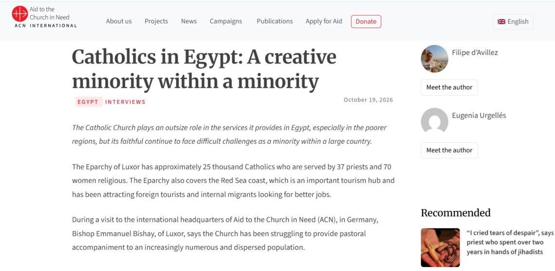 Catholics in Egypt: A creative minority within a minority