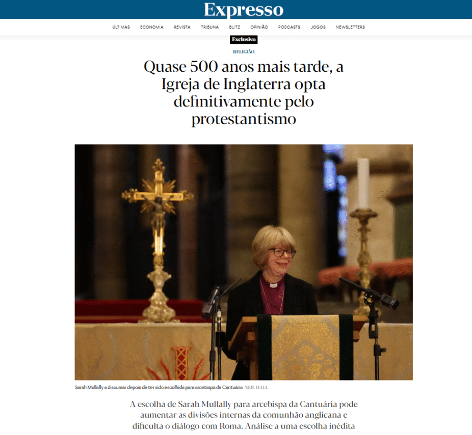 Expresso: Quase 500 anos mais tarde, a Igreja de Inglaterra opta definitivamente pelo protestantismo