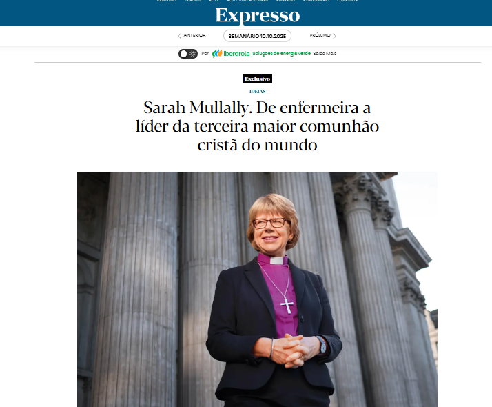 Expresso: Sarah Mullally. De enfermeira a líder da terceira maior comunhão cristã do mundo