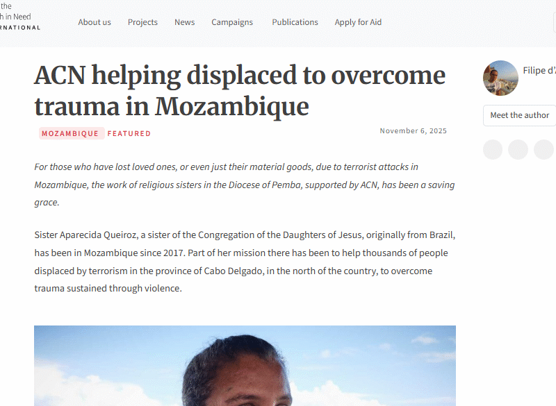 ACN helping displaced to overcome trauma in Mozambique