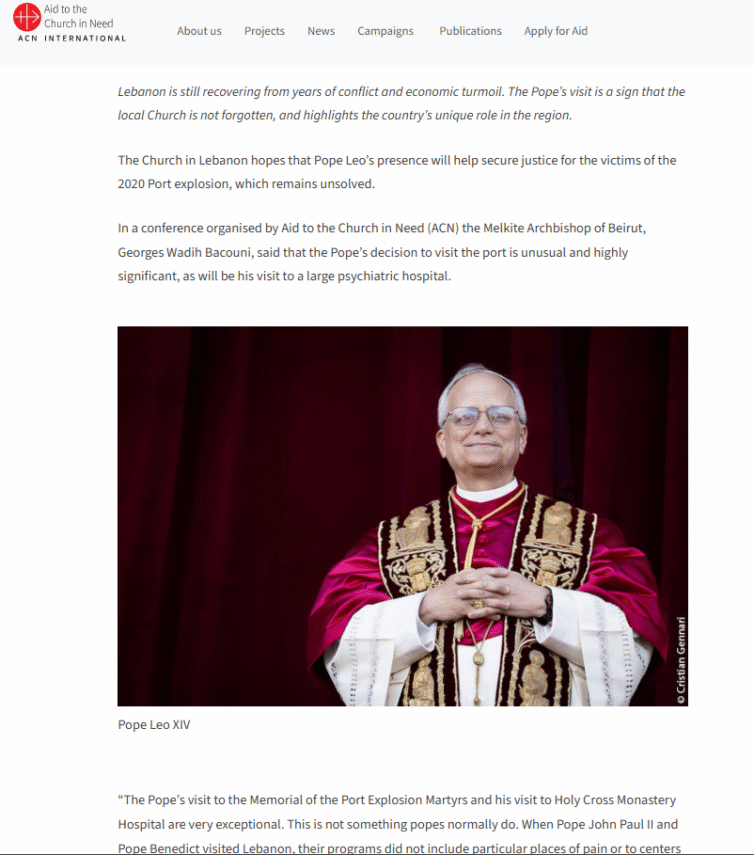 Pope is travelling to Lebanon to “heal wounds” and “work for peace”