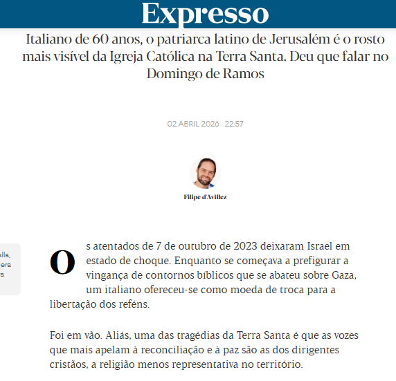 Pierbattista Pizzaballa. O patriarca de Jerusalém que não consegue ser neutro – Expresso