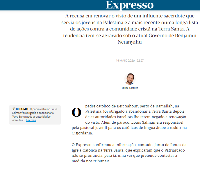 Israel expulsa padre católico e aumenta pressão sobre cristãos