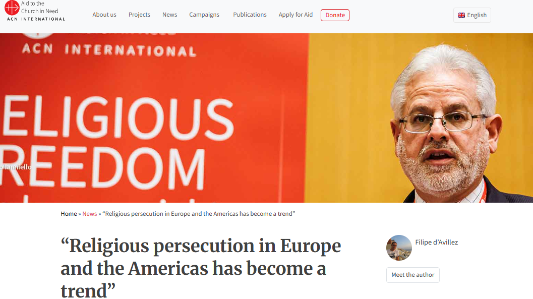 “Religious persecution in Europe and the Americas has become a trend” – ACN International
