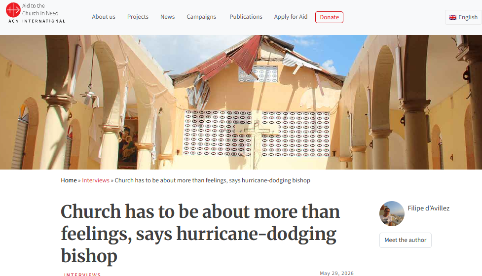 Church has to be about more than feelings, says hurricane-dodging bishop – ACN Int.