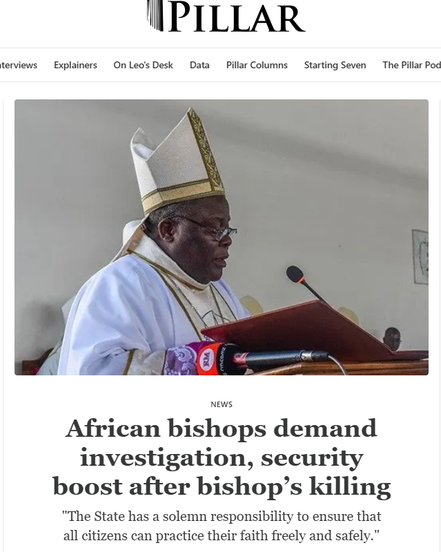 African bishops demand investigation, security boost after bishop’s killing – The Pillar