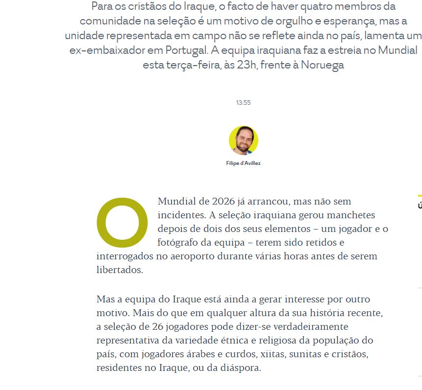 Para a seleção do Iraque, o caminho pela unidade nacional faz-se andando – Tribuna Expresso