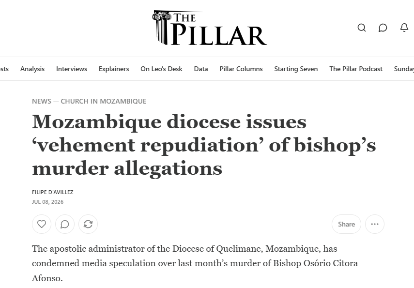 Mozambique diocese issues ‘vehement repudiation’ of bishop’s murder allegations – The Pillar