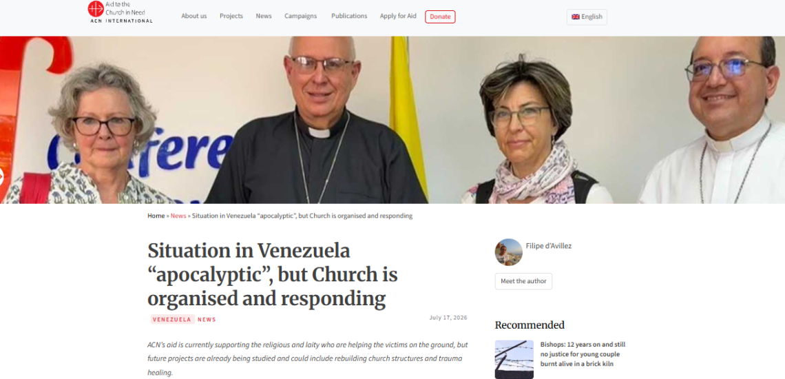 Situation in Venezuela “apocalyptic”, but Church is organised and responding – ACN International