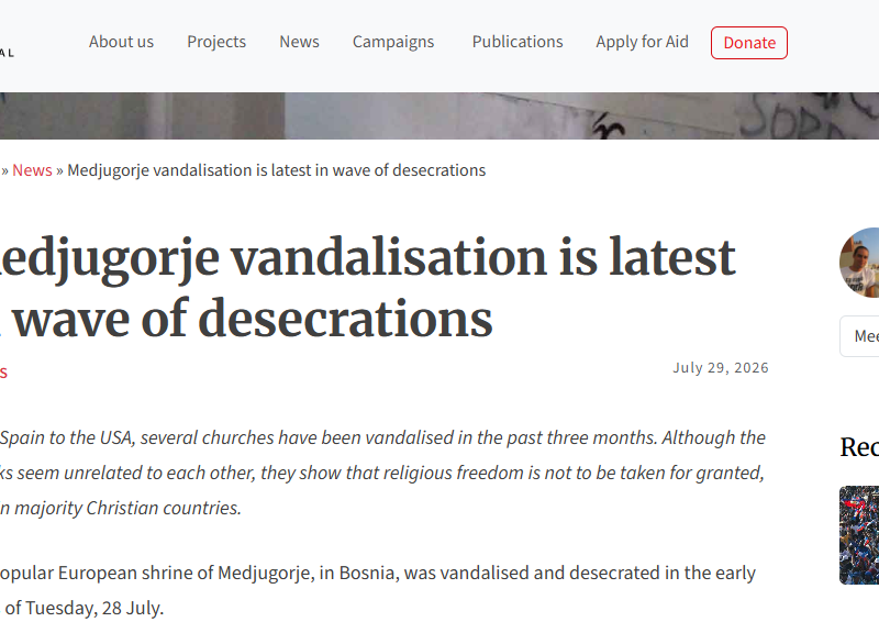 Medjugorje vandalisation is latest in wave of desecrations – ACN