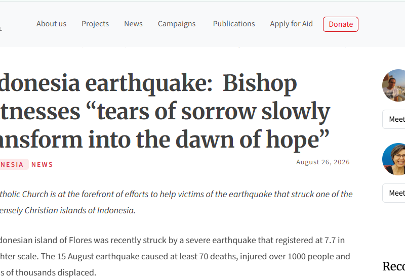 Indonesia earthquake:  Bishop witnesses “tears of sorrow slowly transform into the dawn of hope” – ACN International