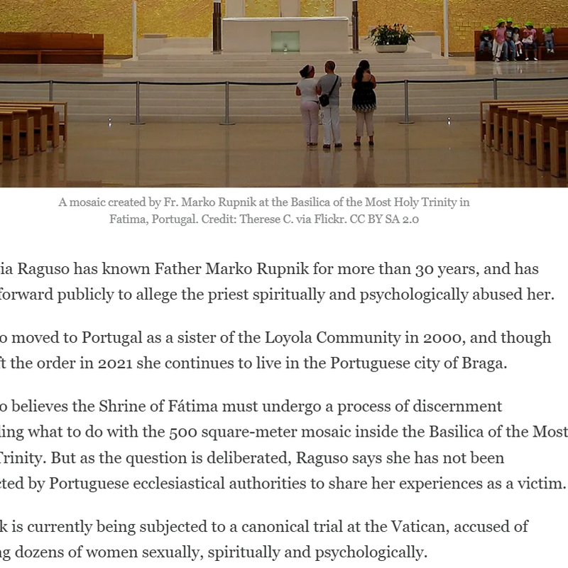 ‘A feeling of inner invasion’ – alleged Rupnik victim on church mosaics – The Pillar