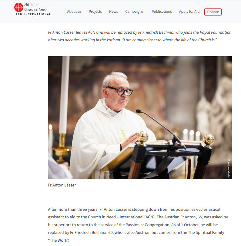 “I learned ACN is a charity of love”, says outgoing international ecclesiastical assistant