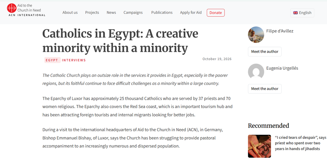 Catholics in Egypt: A creative minority within a minority