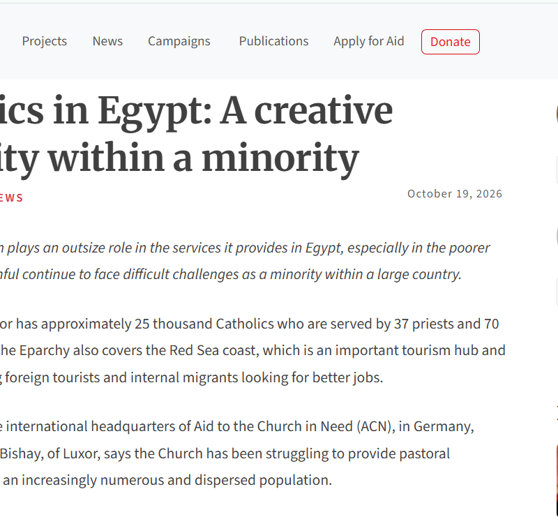 Catholics in Egypt: A creative minority within a minority
